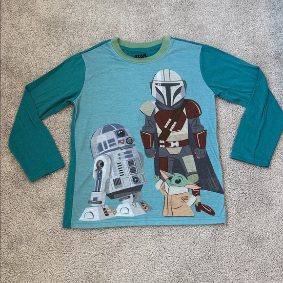 Star Wars R2-D2, Baby Yoda Kids Long Sleeve PJ’s Size 8 - Picture 3 of 7
